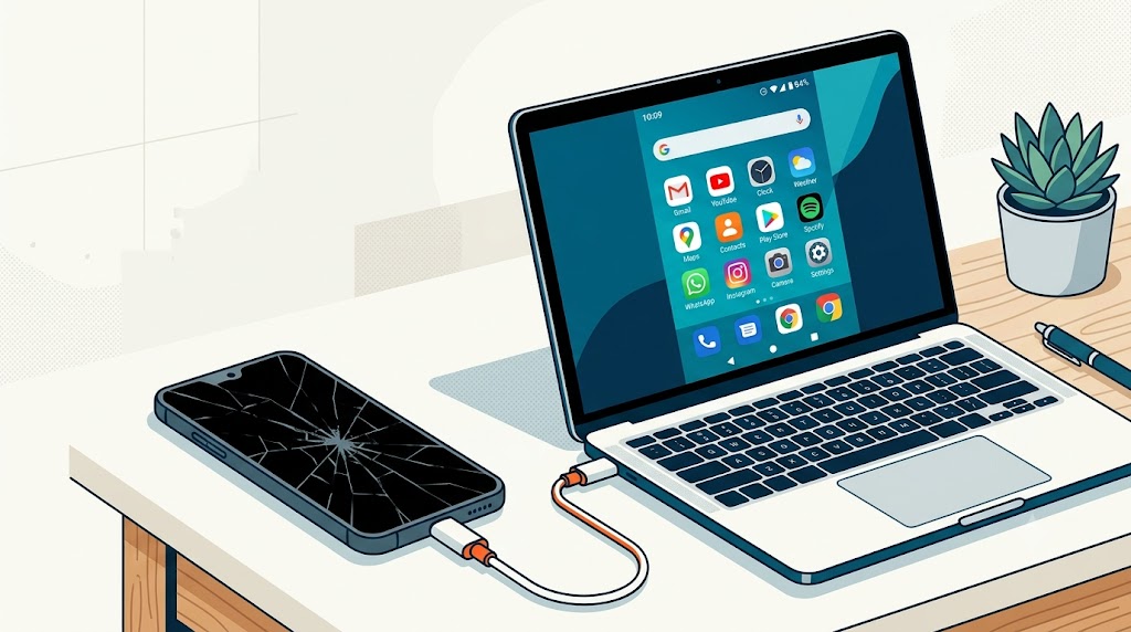 poco fe display rotto specchio su pc